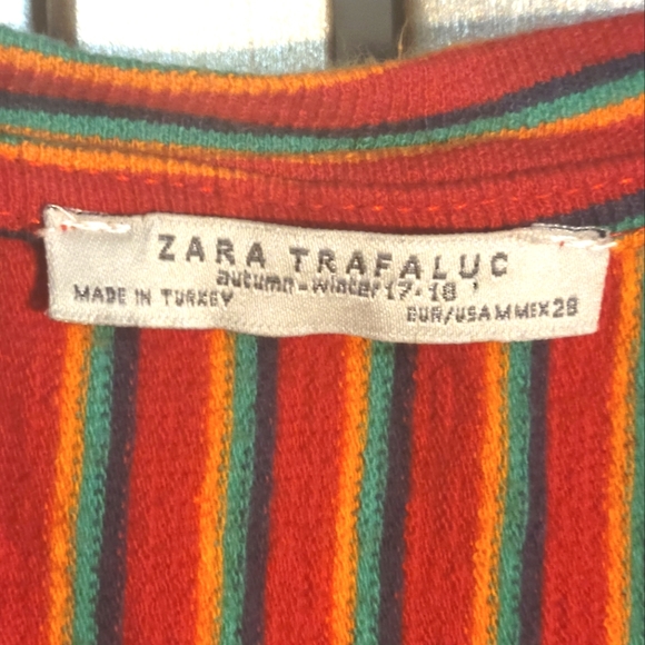 NWOT ZARA TRAFALUC Rainbow Stripe T-shirt Dress - Picture 9 of 9